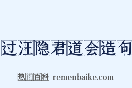 过汪隐君道会造句是什么意思的图片